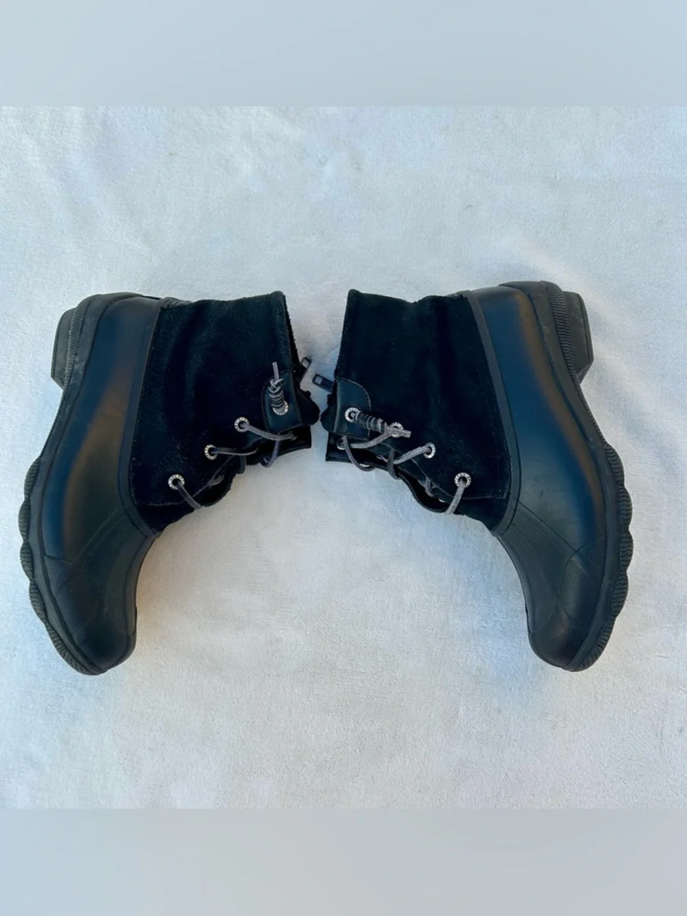 Sperry Syren Gulf Duck Boot Women Size 6.5 Side Zip Waterproof Black